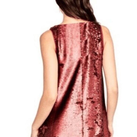 NEW Rachel Rachel Roy Womens Small Red Sequinned Sleeveless Top - Picture 2 of 6